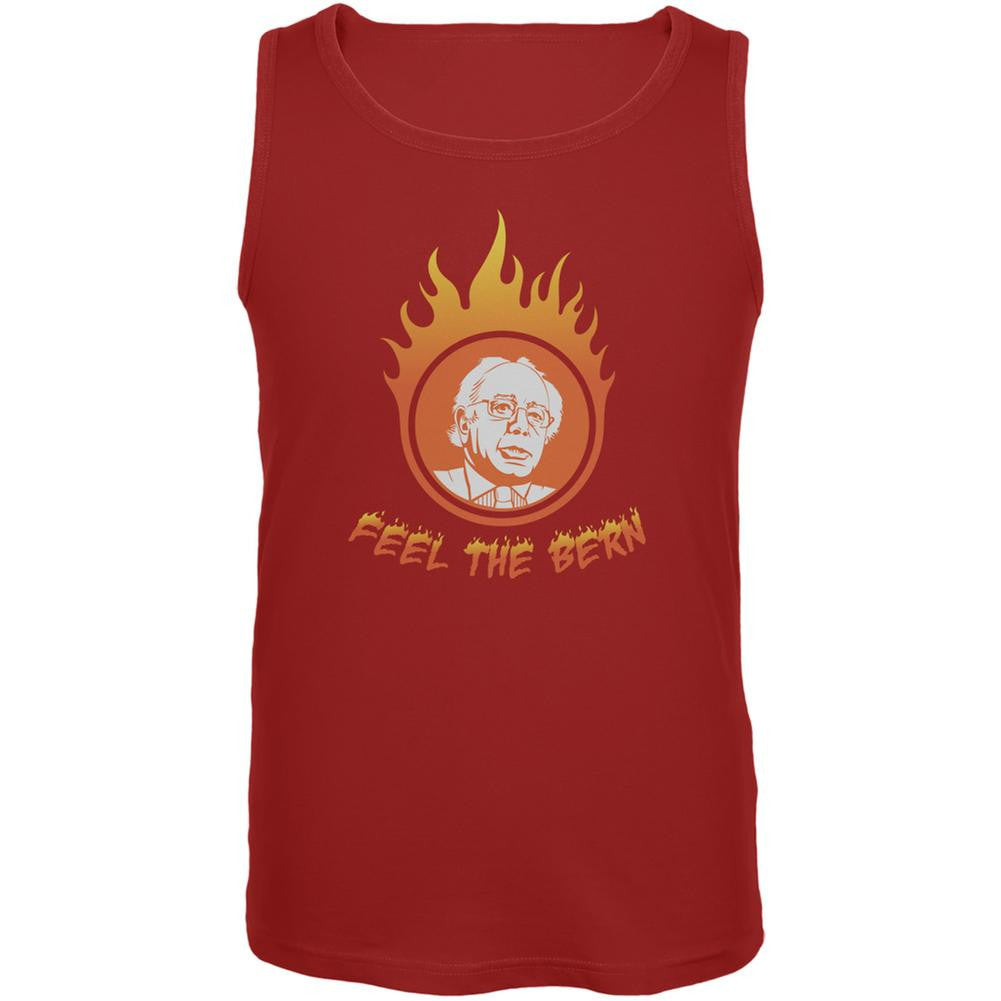Election 2016 Bernie Sanders Feel The Bern Red Adult Tank Top Men's Tank Tops Old Glory 2XL Red