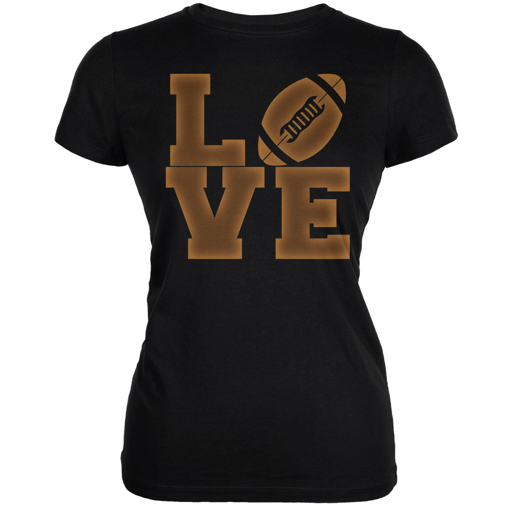 Football Love Black Juniors Soft T-Shirt Juniors T-Shirts Old Glory 2XL Black
