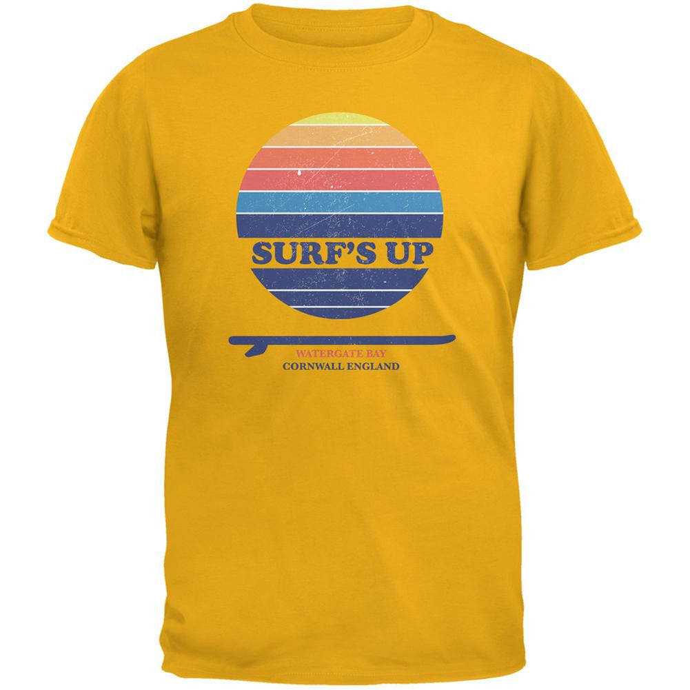 Surf's Up Watergate Beach Gold Adult T-Shirt Men's T-Shirts Old Glory 2XL Yellow