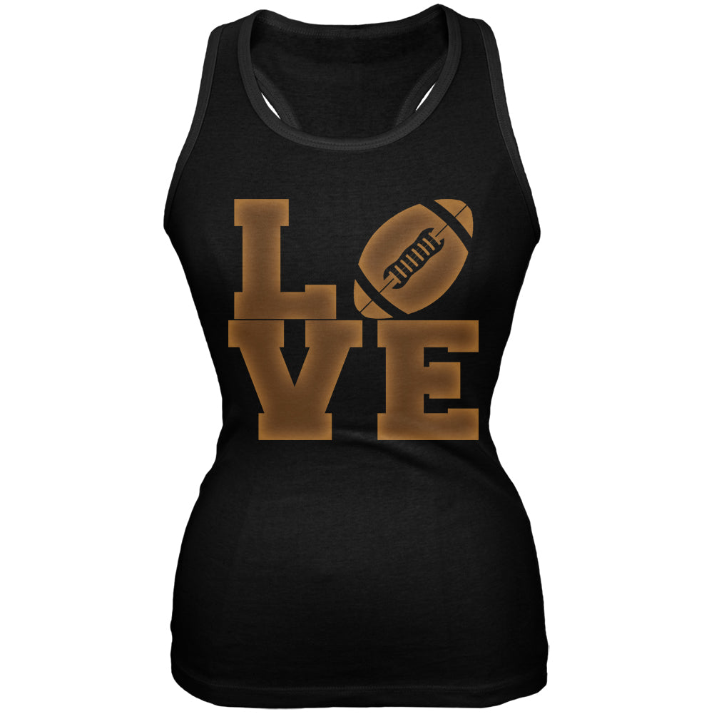 Football Love Black Juniors Soft Tank Top Juniors Tank Tops Old Glory 2XL Black