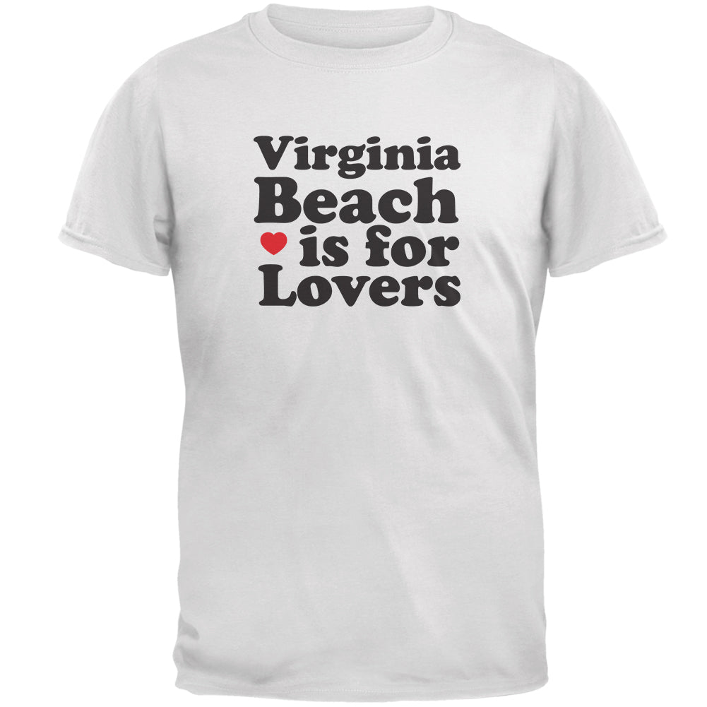 Virginia Beach Is For Lovers White Adult T-Shirt Men's T-Shirts Old Glory 2XL White