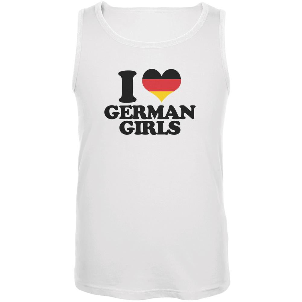 Oktoberfest I Heart German Girls White Adult Tank Top Men's Tank Tops Old Glory 2XL White