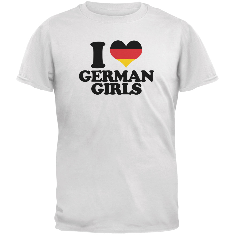 Oktoberfest I Heart German Girls White Adult T-Shirt Men's T-Shirts Old Glory 2XL White