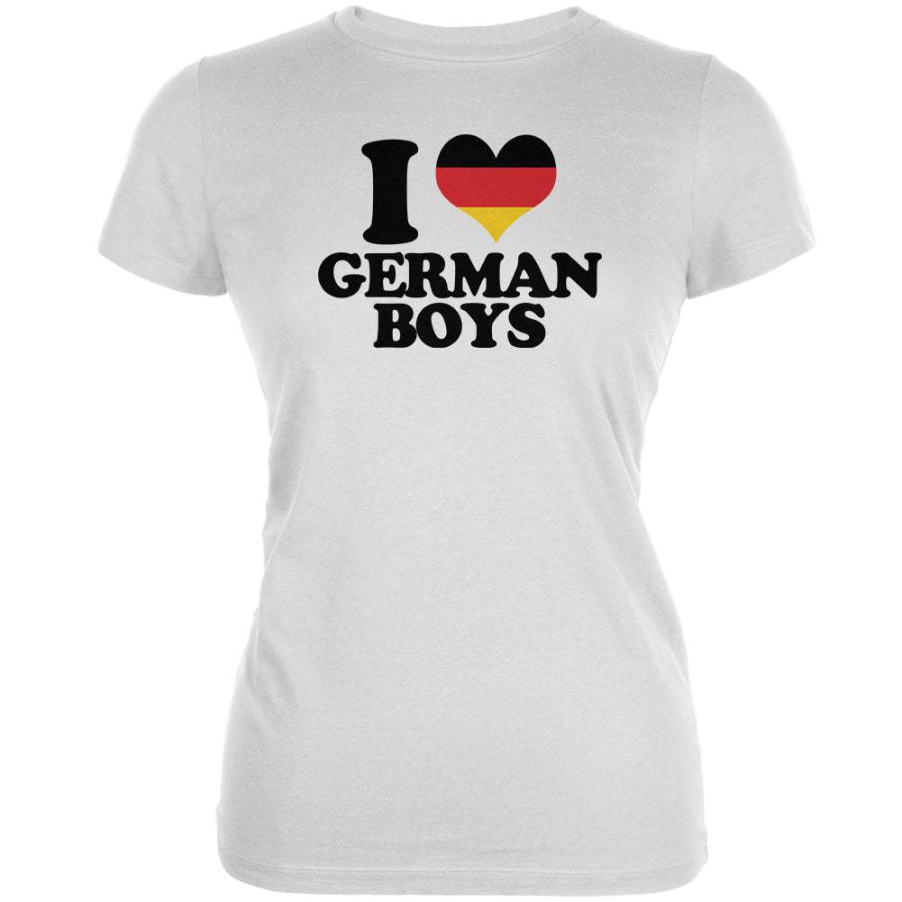 Oktoberfest I Heart German Boys White Juniors Soft T-Shirt Juniors T-Shirts Old Glory 2XL White