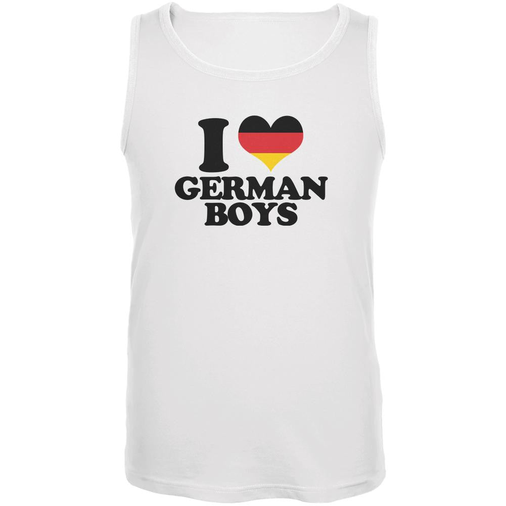 Oktoberfest I Heart German Boys White Adult Tank Top Men's Tank Tops Old Glory 2XL White