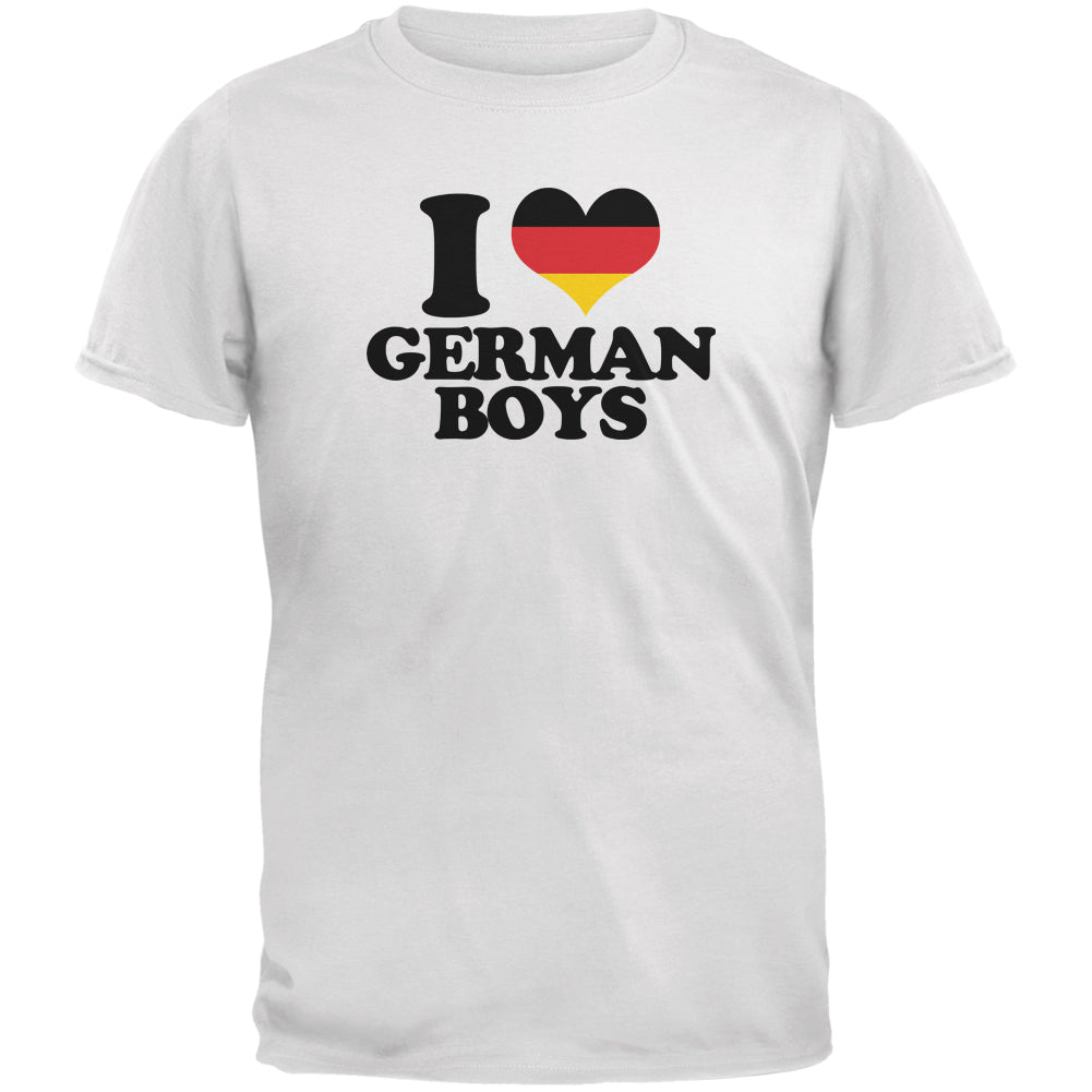 Oktoberfest I Heart German Boys White Adult T-Shirt Men's T-Shirts Old Glory 2XL White