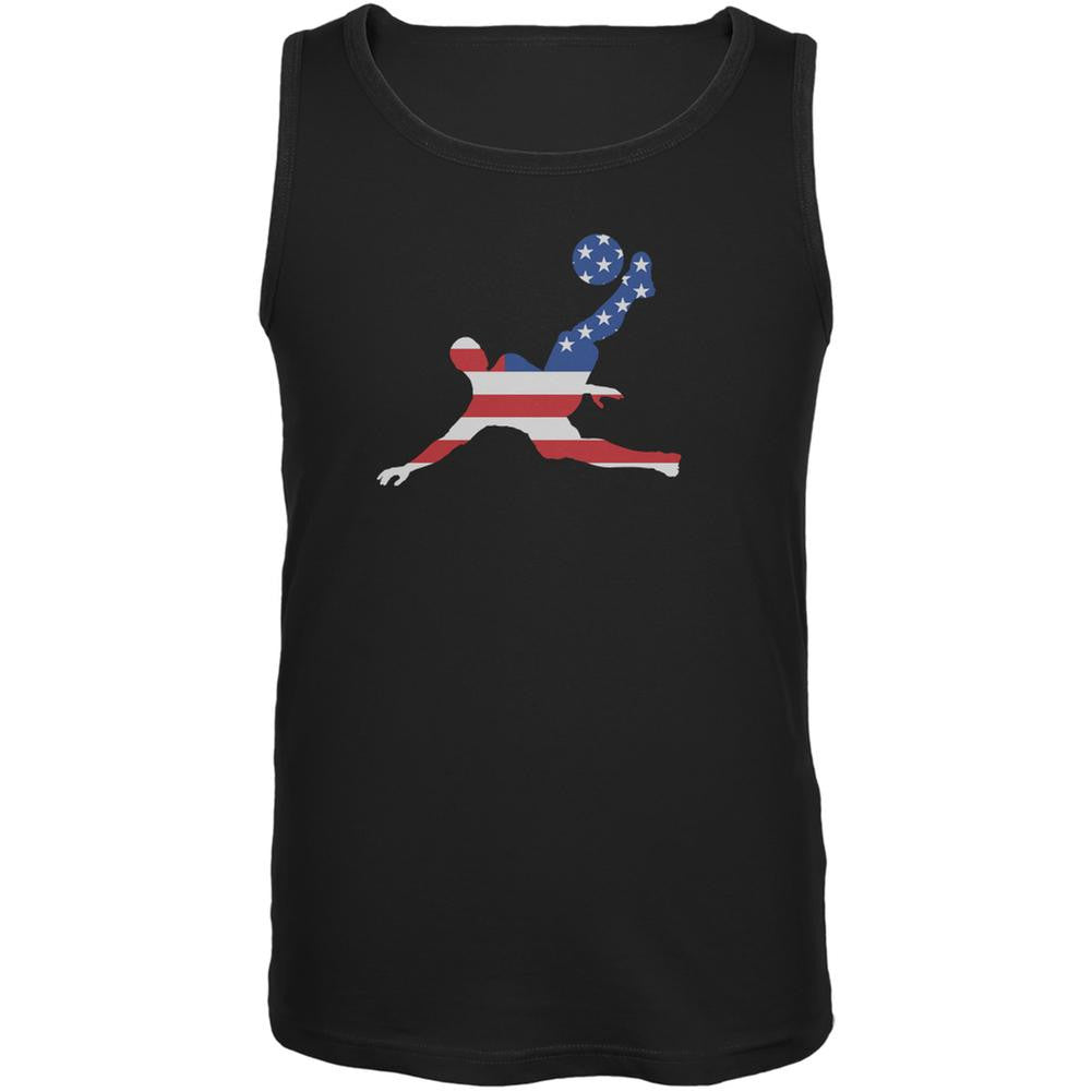 World Cup USA Soccer Kick Flag Silhouette Black Adult Tank Top Men's Tank Tops World Cup 2XL Black