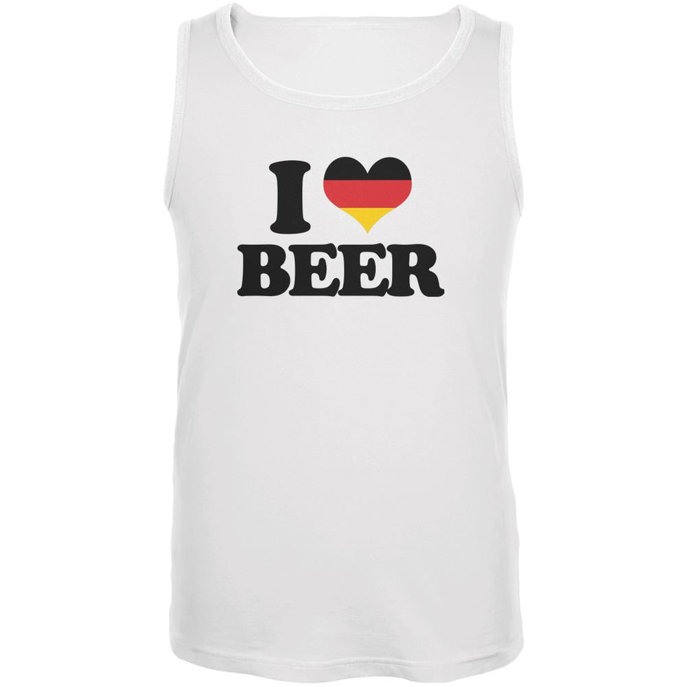 Oktoberfest I Heart Beer White Adult Tank Top Men's Tank Tops Old Glory SM White