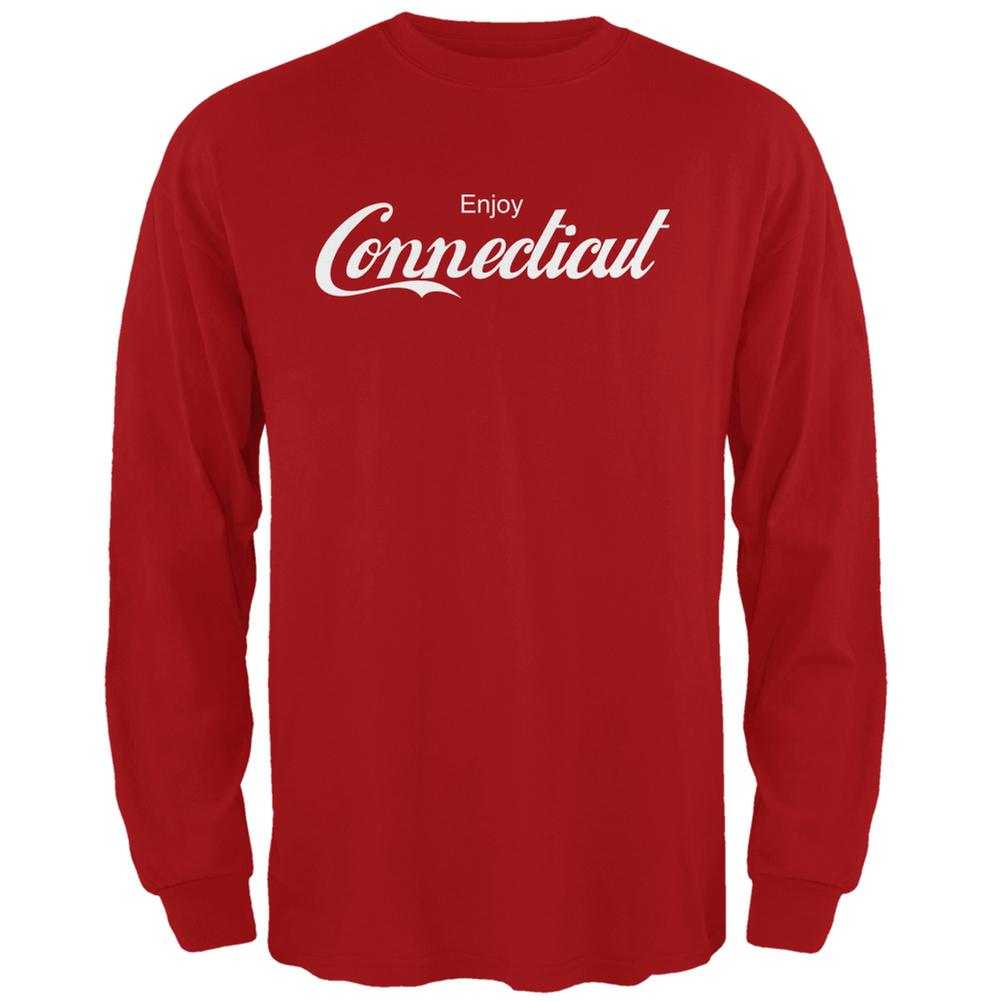 Enjoy Connecticut Red Adult Long Sleeve T-Shirt Men's Long Sleeves Old Glory 2XL Red