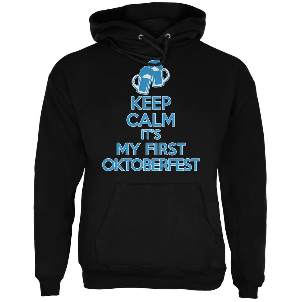 Oktoberfest Keep Calm First Funny Black Adult Hoodie Men's Hoodies Old Glory 2XL Black