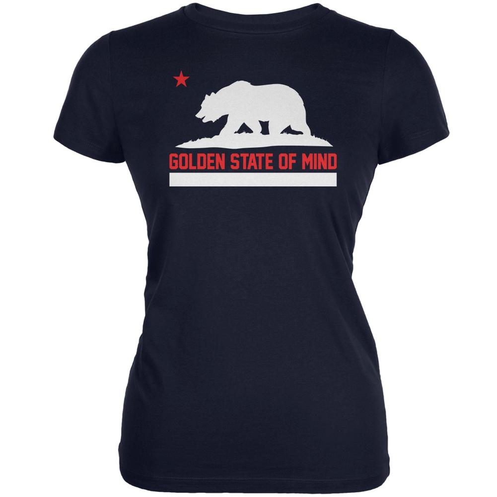 California Republic Golden State Of Mind Navy Juniors Soft T-Shirt Juniors T-Shirts Old Glory 2XL Blue
