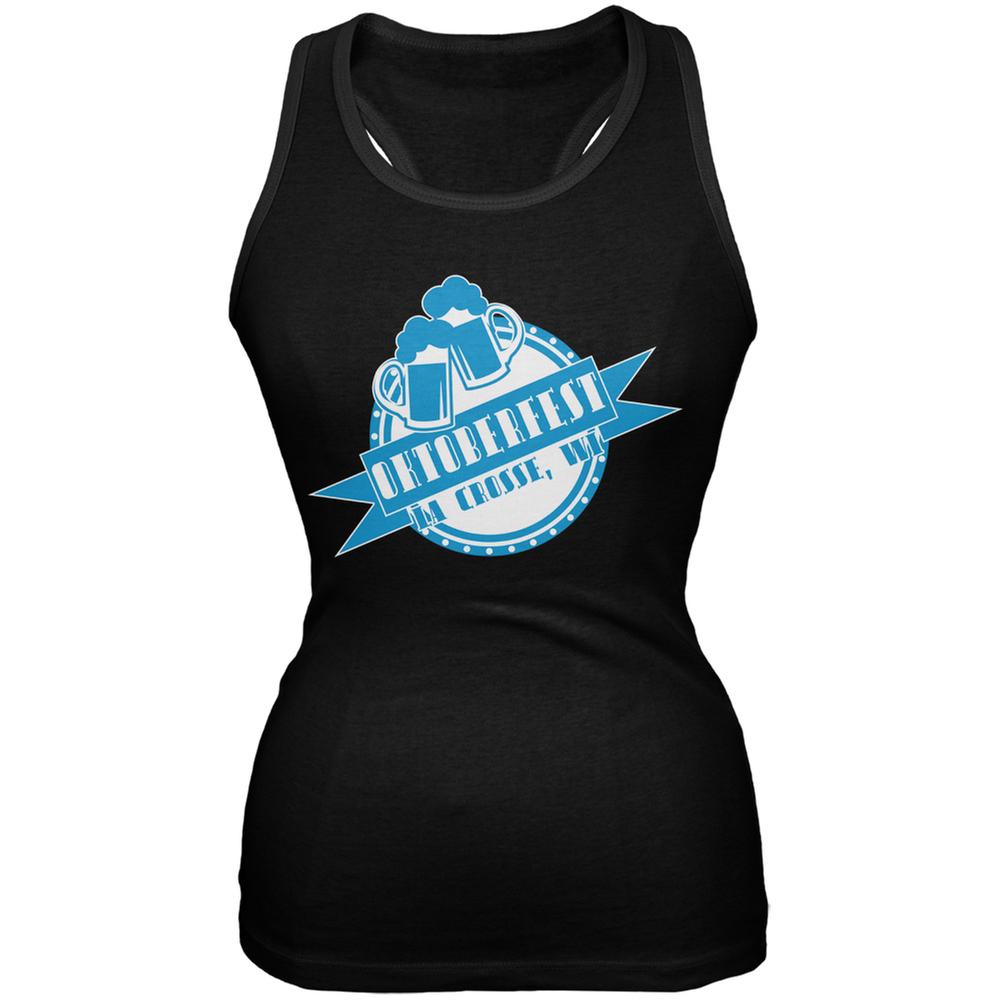 Oktoberfest La Crosse WI Black Juniors Soft Tank Top Juniors Tank Tops Old Glory SM Black