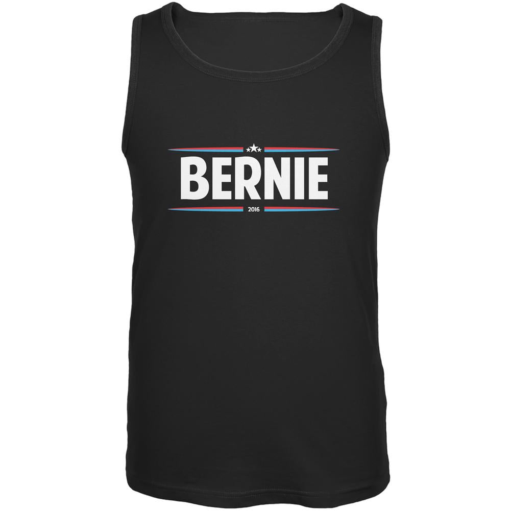 Election 2020 - Bernie Thin Stripes Black Adult Tank Top Men's Tank Tops Old Glory 2XL Black