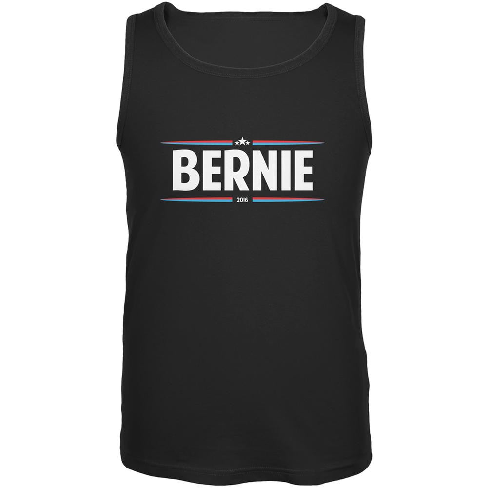 Election 2016 - Bernie Thin Stripes Black Adult Tank Top Men's Tank Tops Old Glory 2XL Black