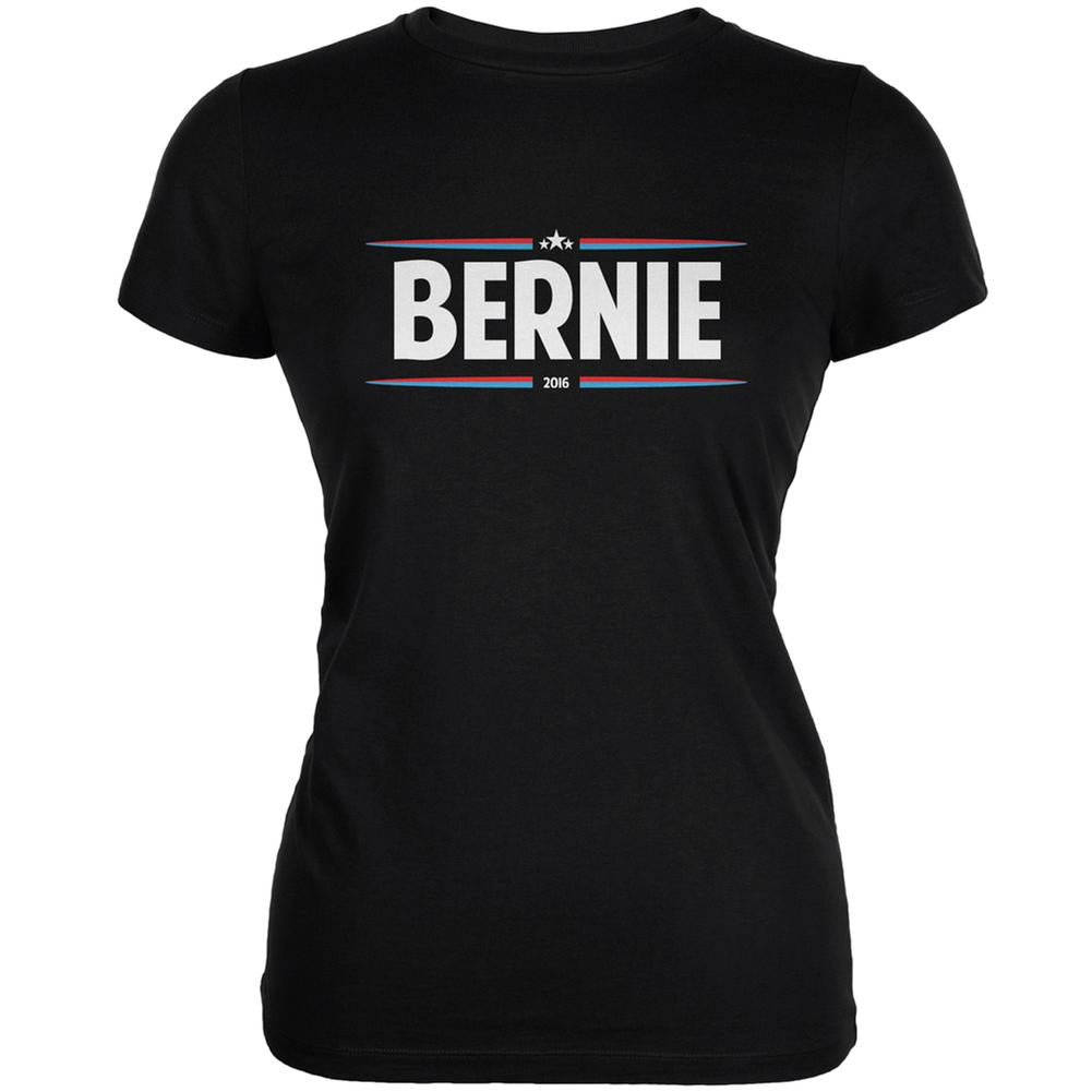 Election 2020 - Bernie Thin Stripes Black Juniors Soft T-Shirt Juniors T-Shirts Old Glory 2XL Black