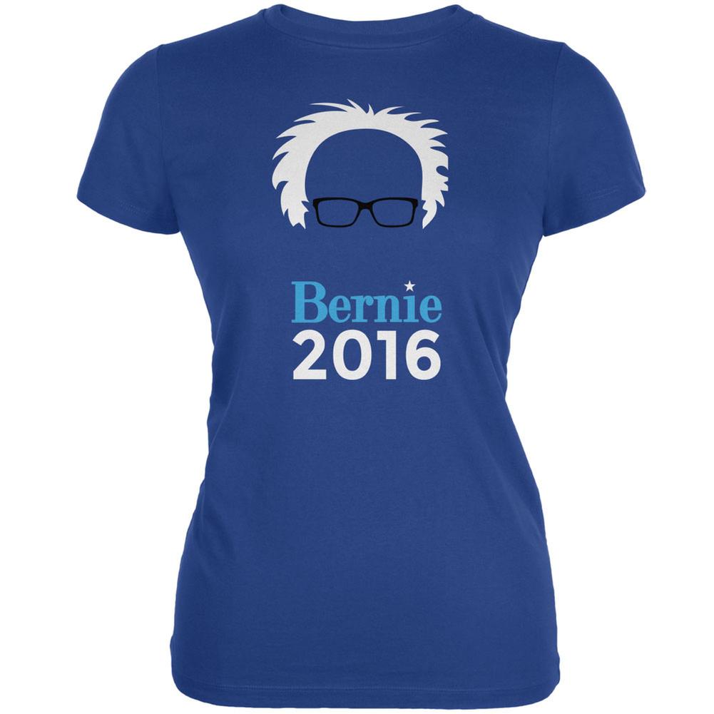 Election 2020 Bernie Sanders Hair Minimalist Royal Juniors Soft T-Shirt Juniors T-Shirts Old Glory 2XL Blue