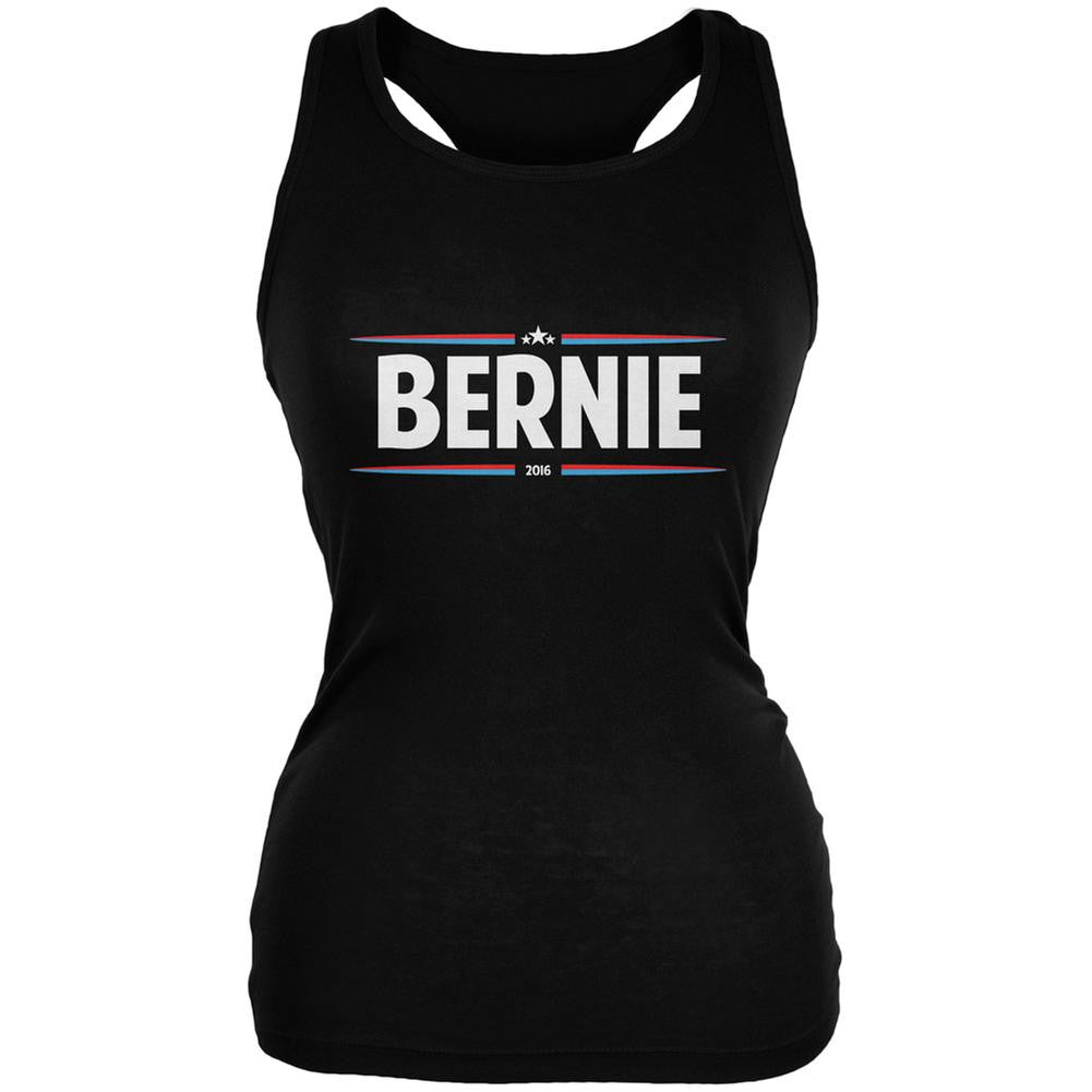 Election 2016 - Bernie Thin Stripes Black Juniors Soft Tank Top Juniors Tank Tops Old Glory 2XL Black