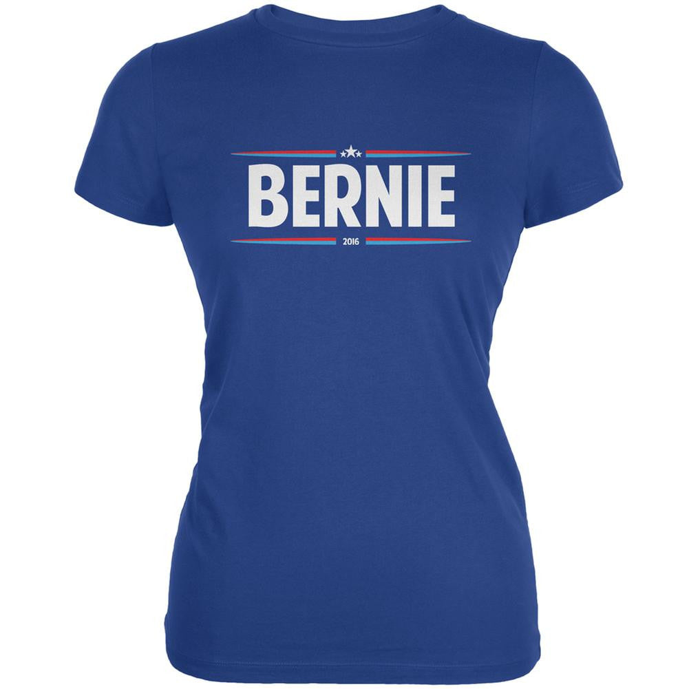 Election 2016 - Bernie Thin Stripes Royal Juniors Soft T-Shirt Juniors T-Shirts Old Glory 2XL Blue