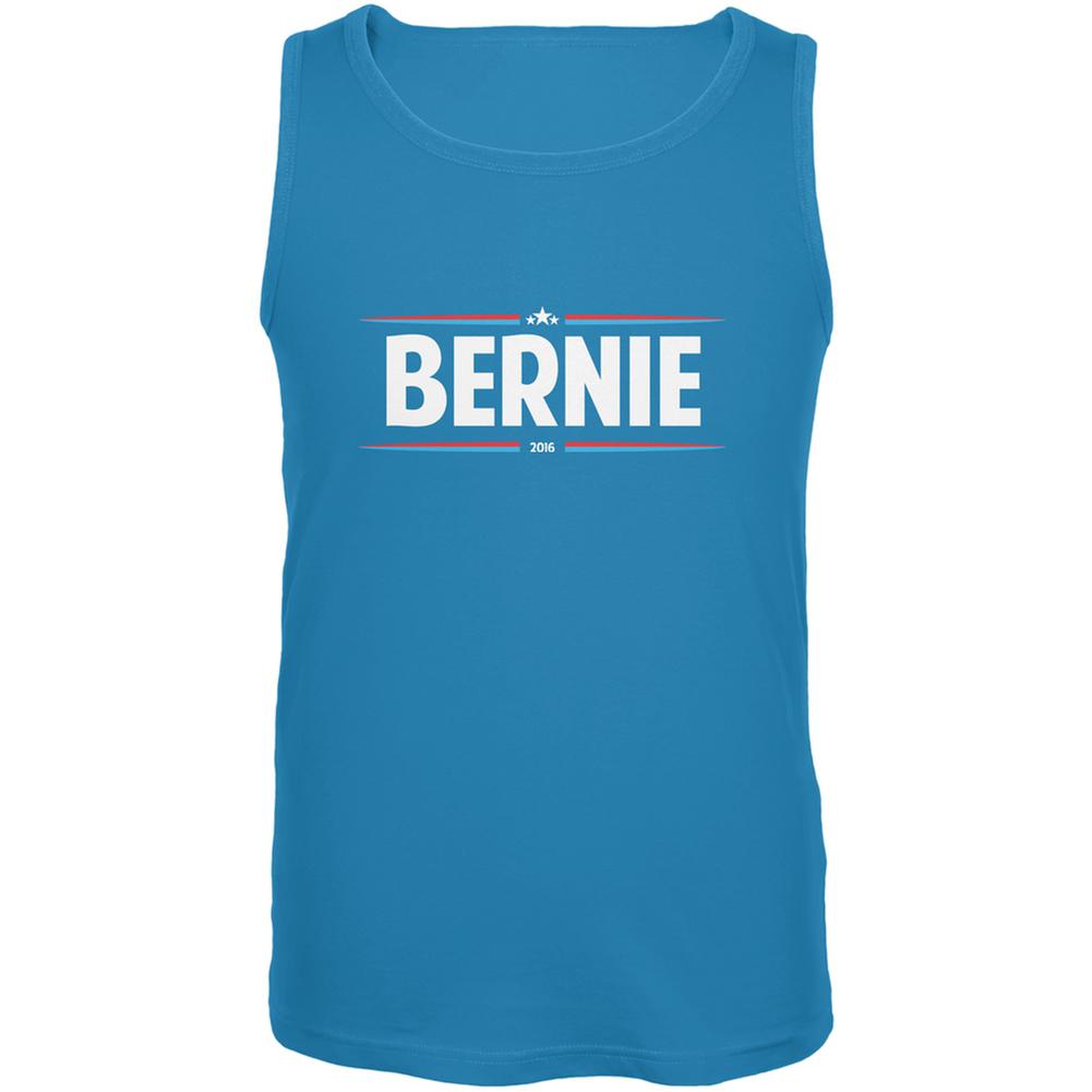 Election 2020 - Bernie Thin Stripes Turquoise Adult Tank Top Men's T-Shirts Old Glory 2X Blue