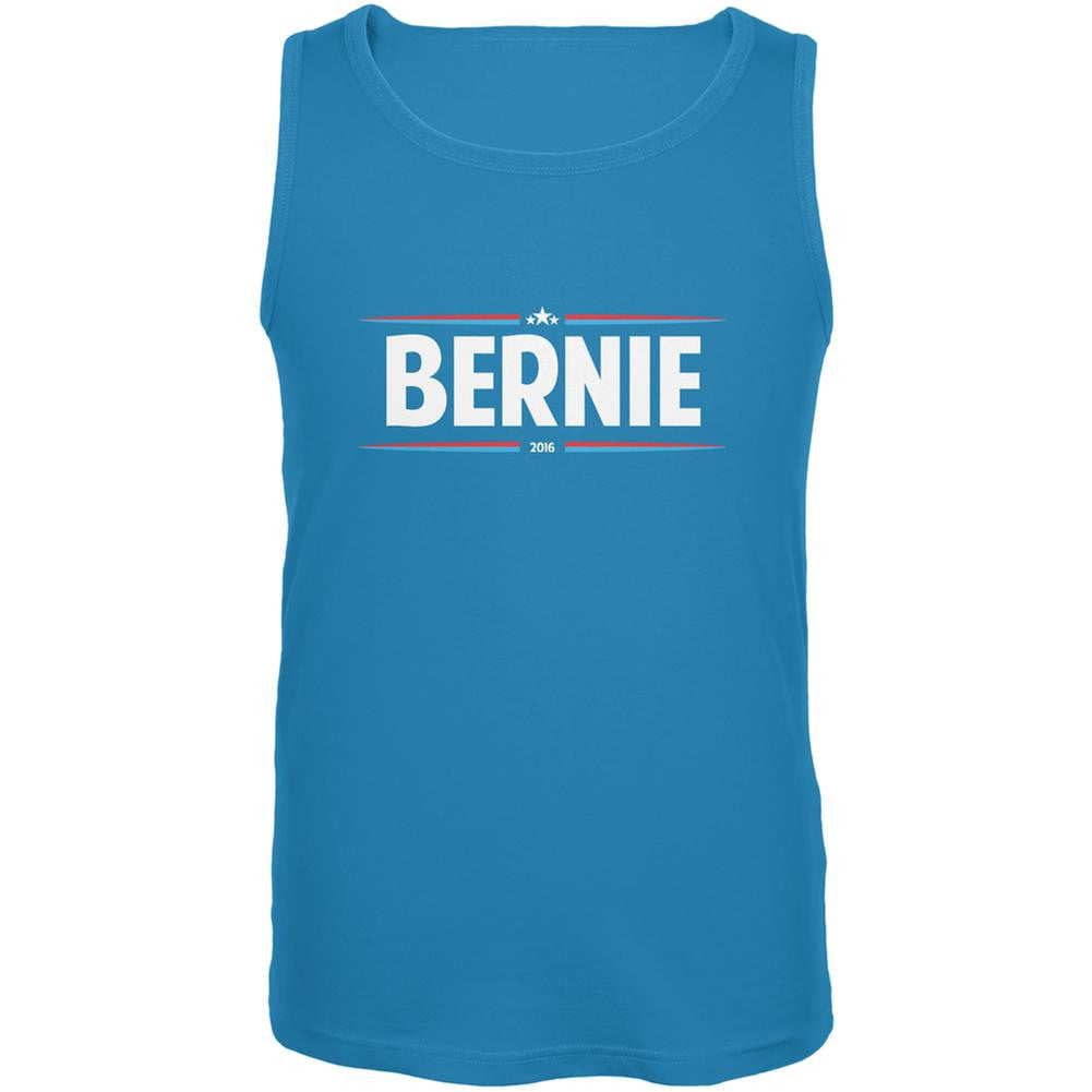 Election 2016 - Bernie Thin Stripes Turquoise Adult Tank Top Men's T-Shirts Old Glory 2X Blue