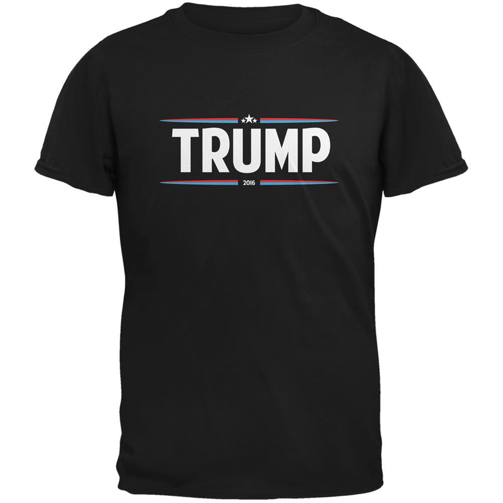 Election 2016 - Trump Thin Stripes Black Adult T-Shirt Men's T-Shirts Old Glory 2XL Black