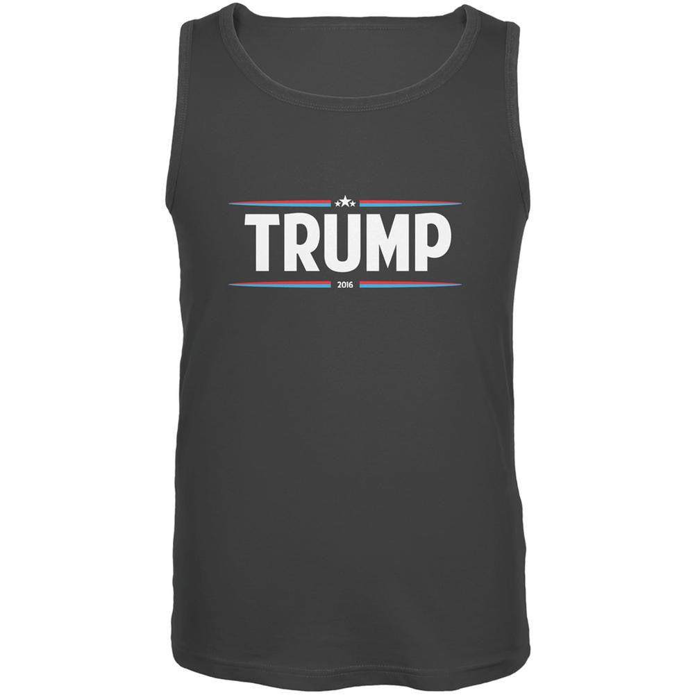 Election 2016 - Trump Thin Stripes Charcoal Grey Adult Tank Top Men's Tank Tops Old Glory 2XL Grey