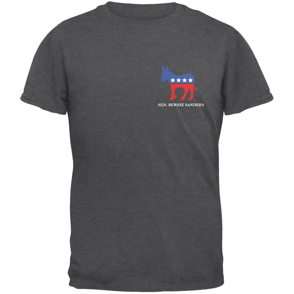 Election 2016 Bernie Sanders College Quote Dark Heather Adult T-Shirt Men's T-Shirts Old Glory 2XL Grey