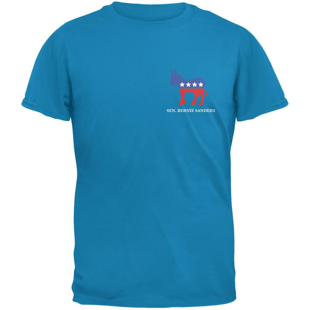 Election 2016 Bernie Sanders College Quote Sapphire Blue Adult T-Shirt Men's T-Shirts Old Glory 2XL Blue
