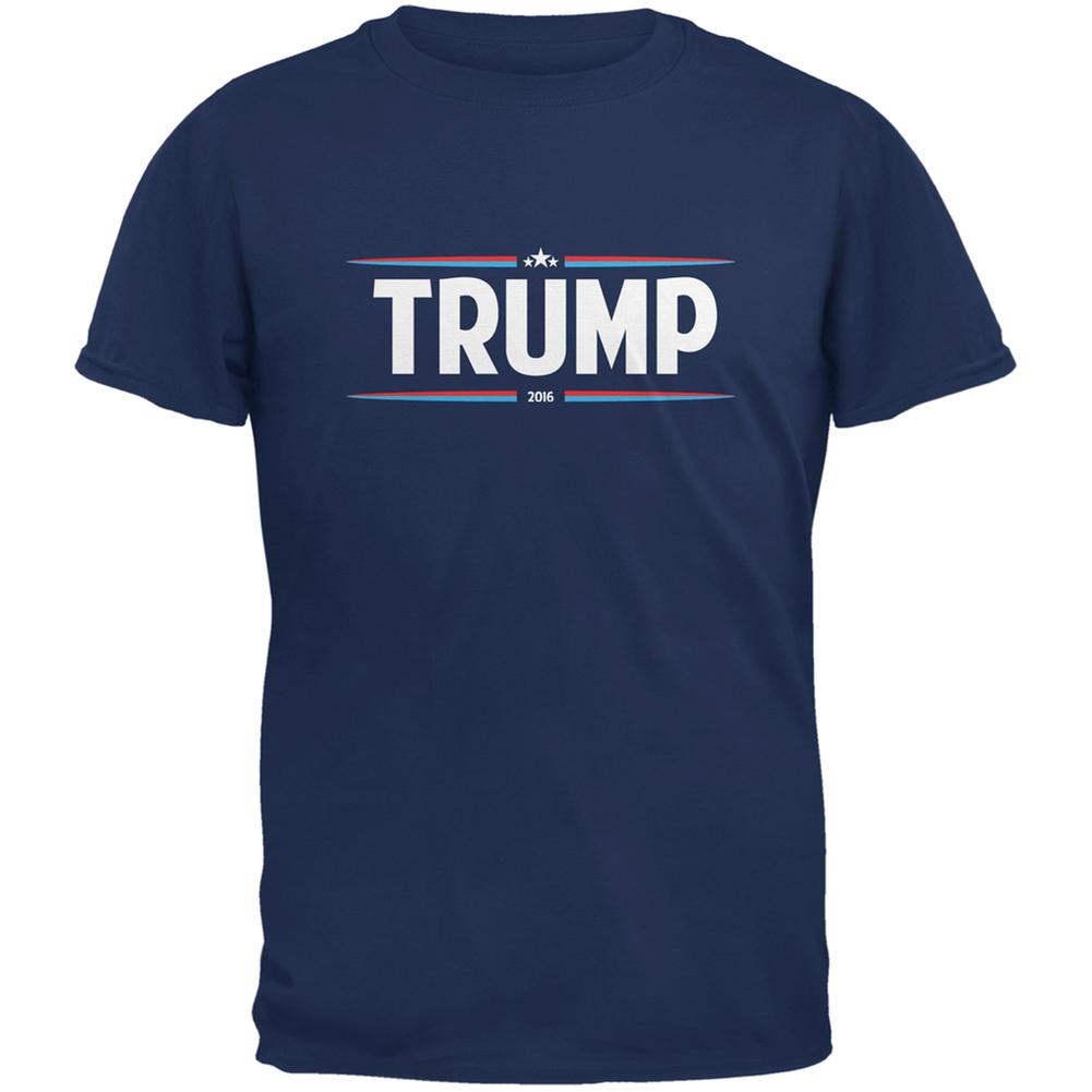 Election 2020 - Trump Thin Stripes Metro Blue Adult T-Shirt Men's T-Shirts Old Glory 2XL Blue