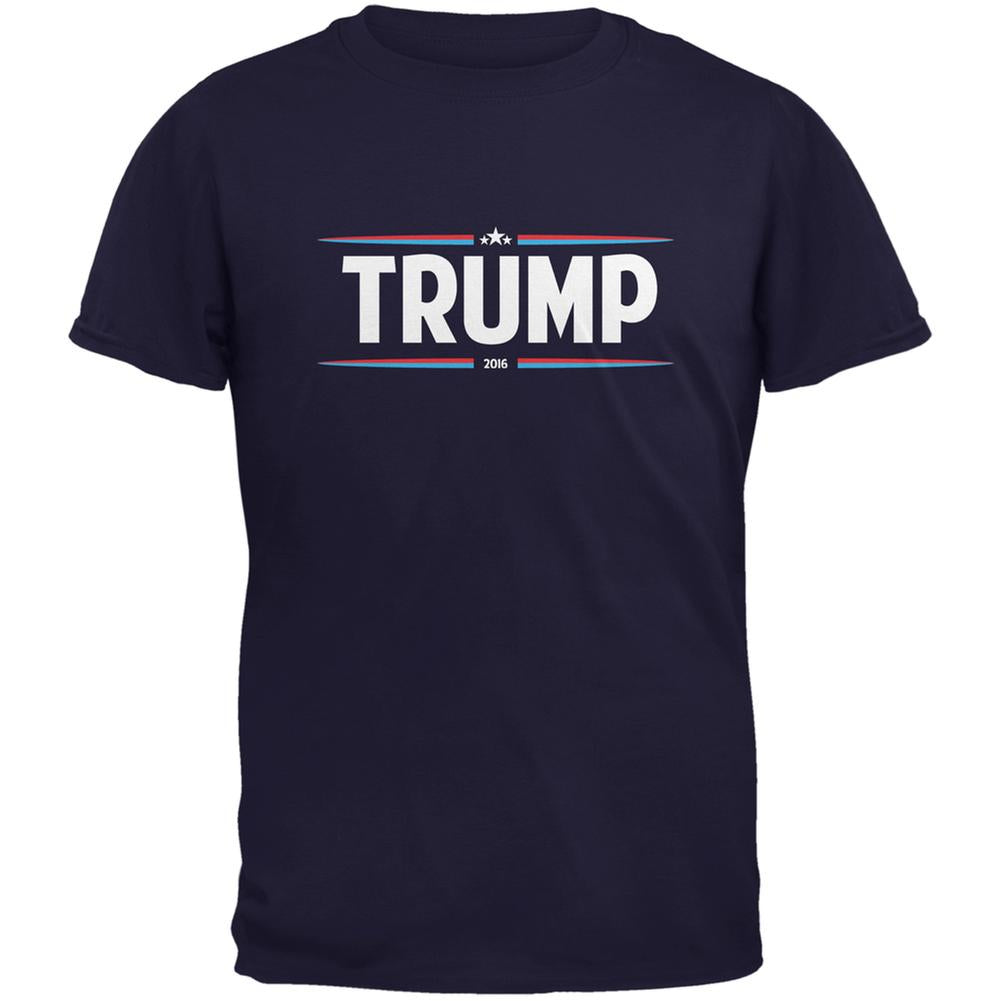 Election 2020 - Trump Thin Stripes Navy Adult T-Shirt Men's T-Shirts Old Glory 2XL Blue