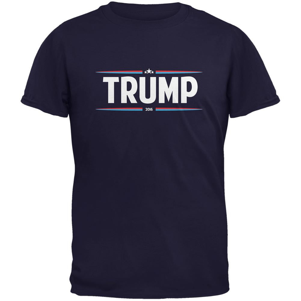 Election 2016 - Trump Thin Stripes Navy Adult T-Shirt Men's T-Shirts Old Glory 2XL Blue