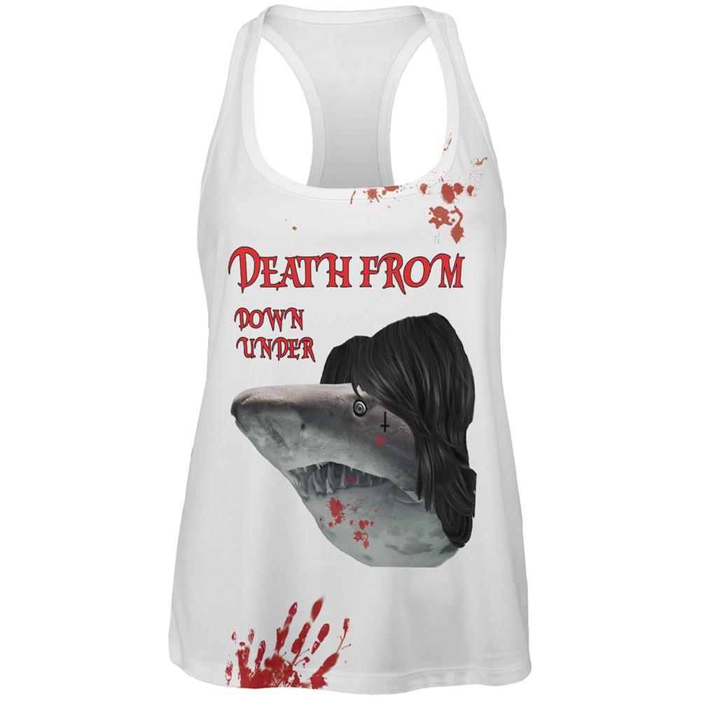 Death From Down Under Shark All Over Womens Racerback Tank Top Juniors Tank Tops Old Glory 2XL Multi