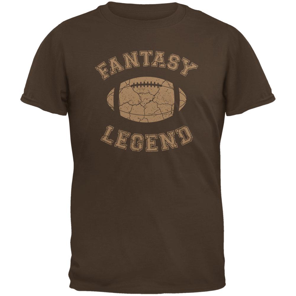 Fantasy Football Distressed Legend Brown Adult T-Shirt Men's T-Shirts Old Glory 2XL Brown