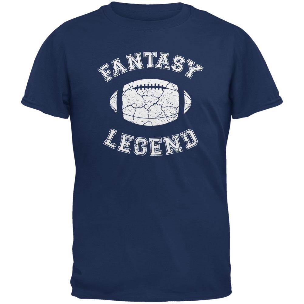 Fantasy Football Distressed Legend Metro Blue Adult T-Shirt Men's T-Shirts Old Glory 2XL Blue