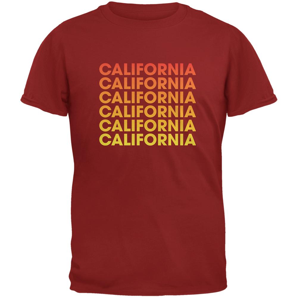 California Repeating Gradient Cardinal Red Adult T-Shirt Men's T-Shirts Old Glory 2XL Red