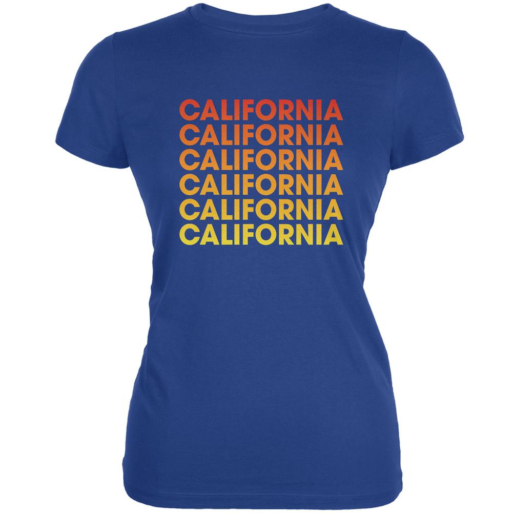 California Repeating Gradient Royal Juniors Soft T-Shirt Juniors T-Shirts Old Glory 2XL Blue