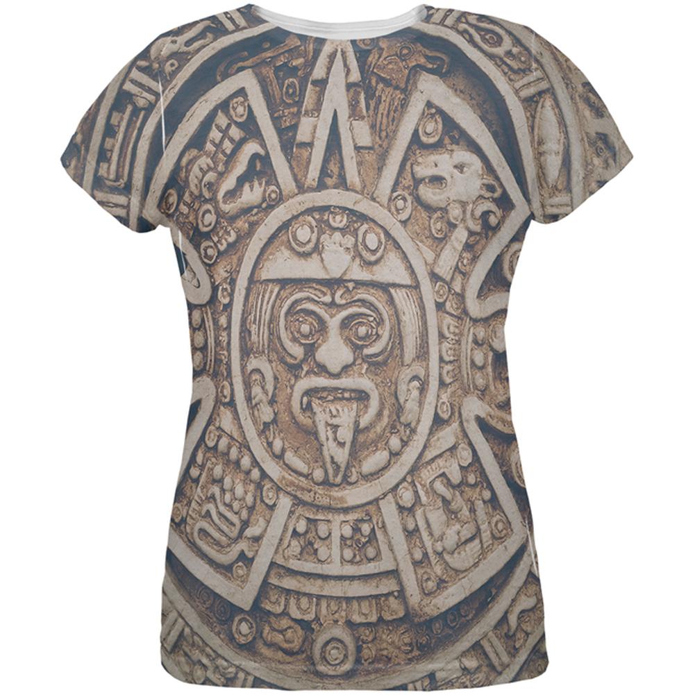 Mayan Calander All Over Womens T-Shirt Women's T-Shirts Old Glory 2XL Multi