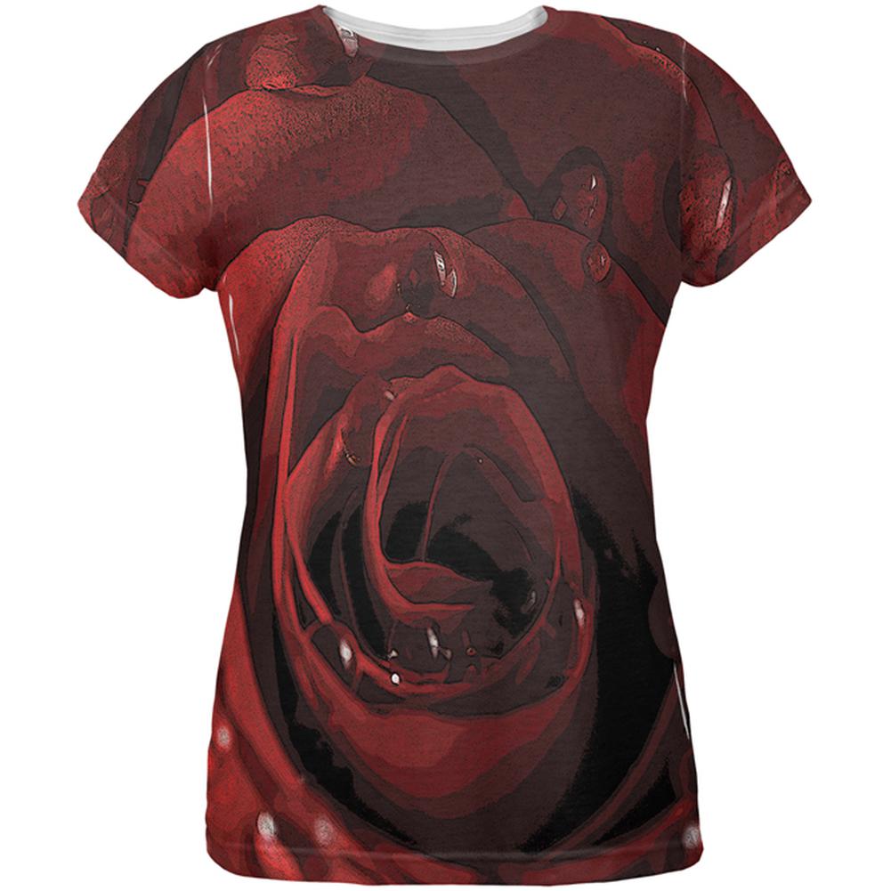 Rose Water Droplets All Over Womens T-Shirt Women's T-Shirts Old Glory 2XL Multi
