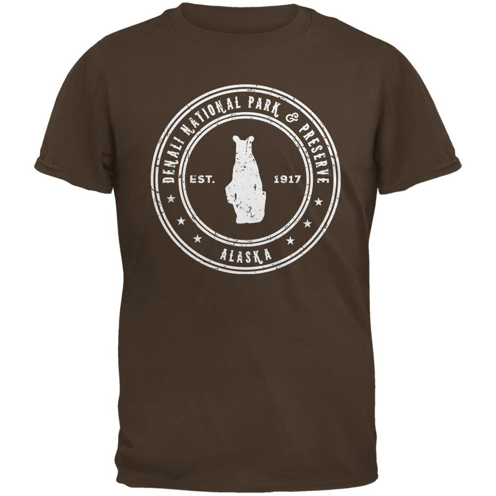 Denali National Park & Preserve Brown Adult T-Shirt Men's T-Shirts Old Glory 2XL Brown