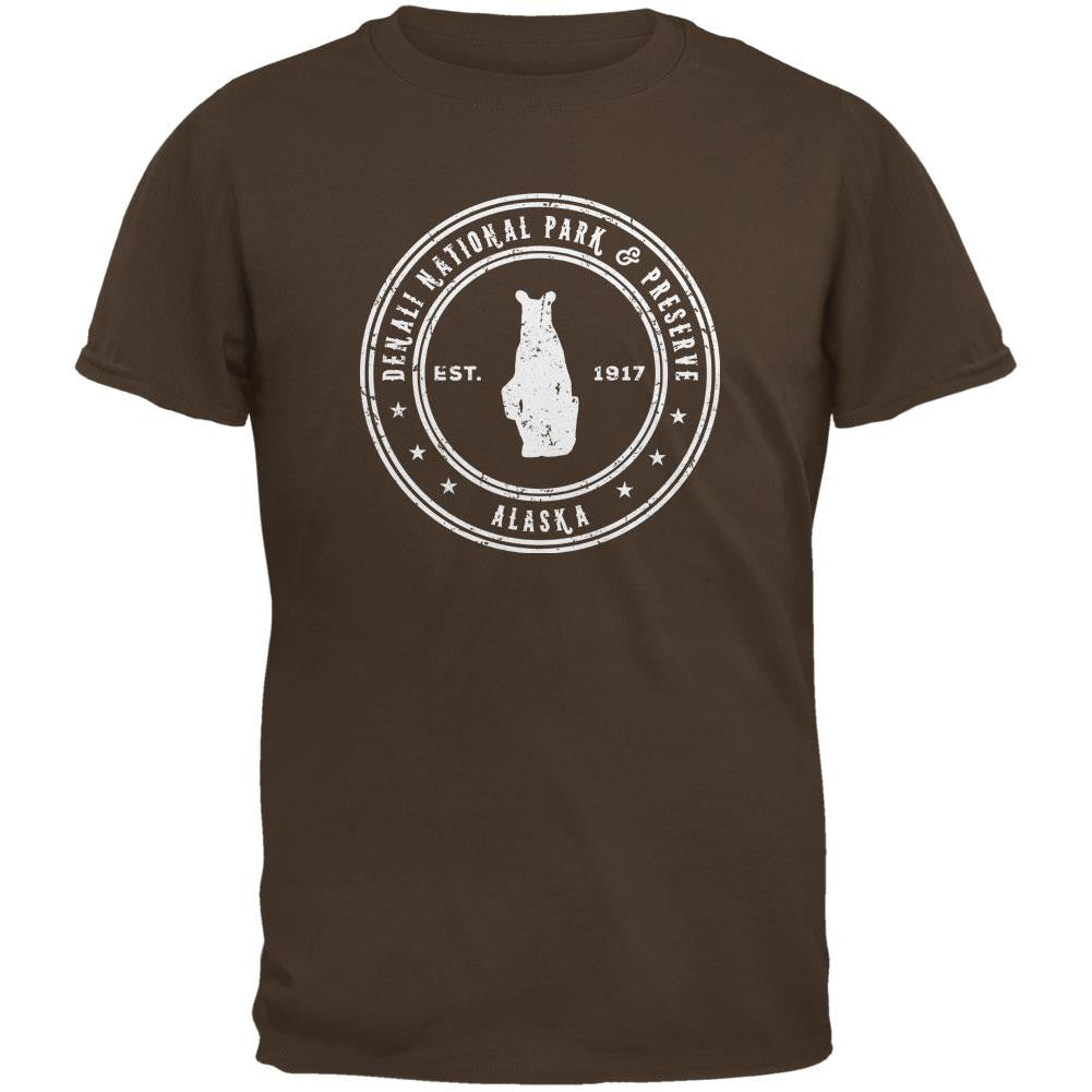 Denali National Park & Preserve Brown Youth T-Shirt Youth T-Shirts Old Glory LG Brown
