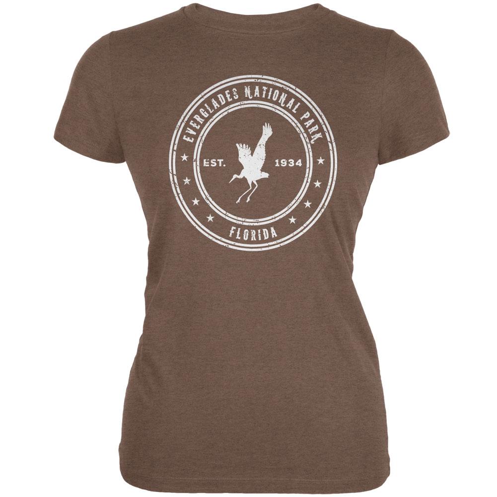 Everglades National Park Heather Brown Juniors Soft T-Shirt Juniors T-Shirts Old Glory 2XL Brown