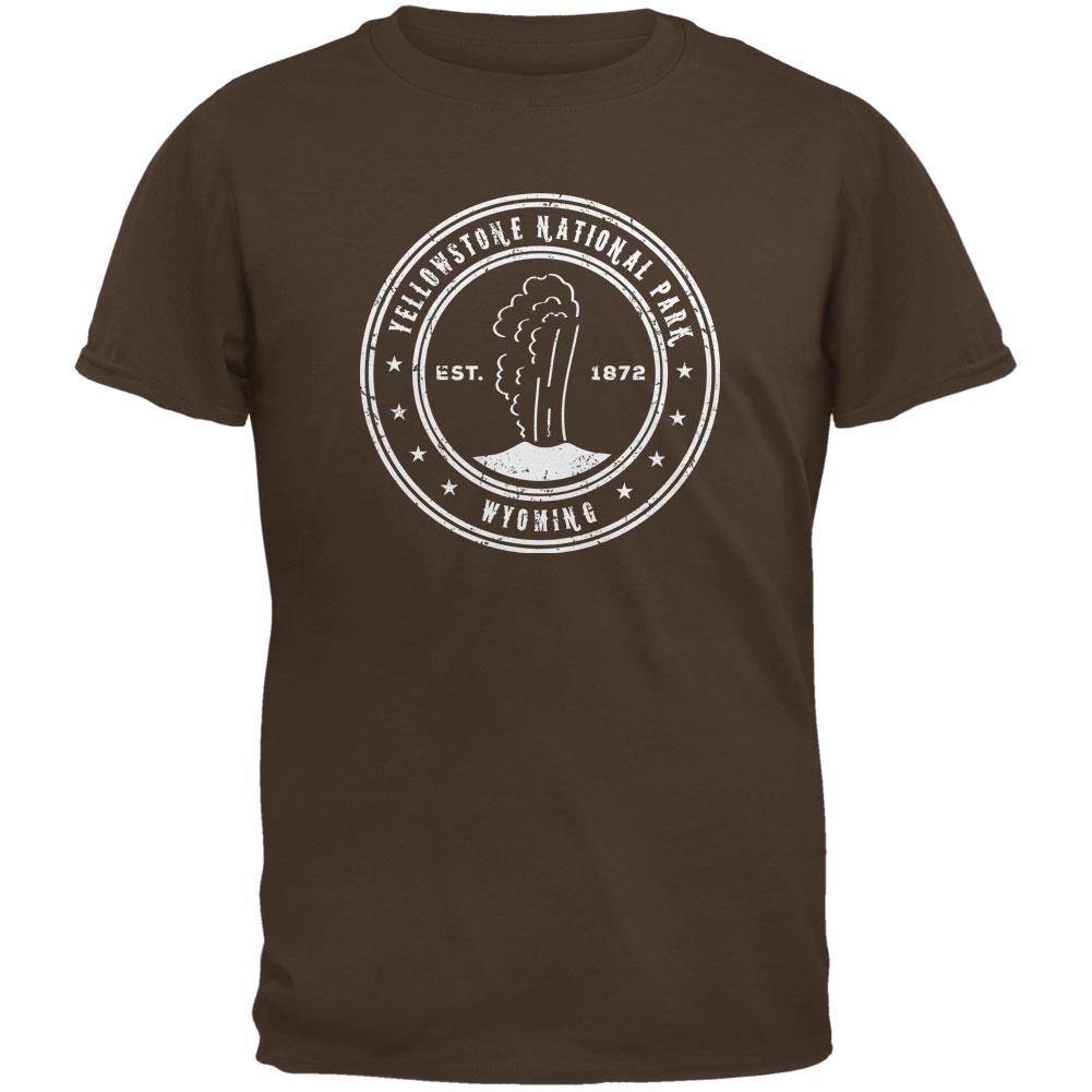 Yellowstone National Park Brown Youth T-Shirt Youth T-Shirts Old Glory LG Brown