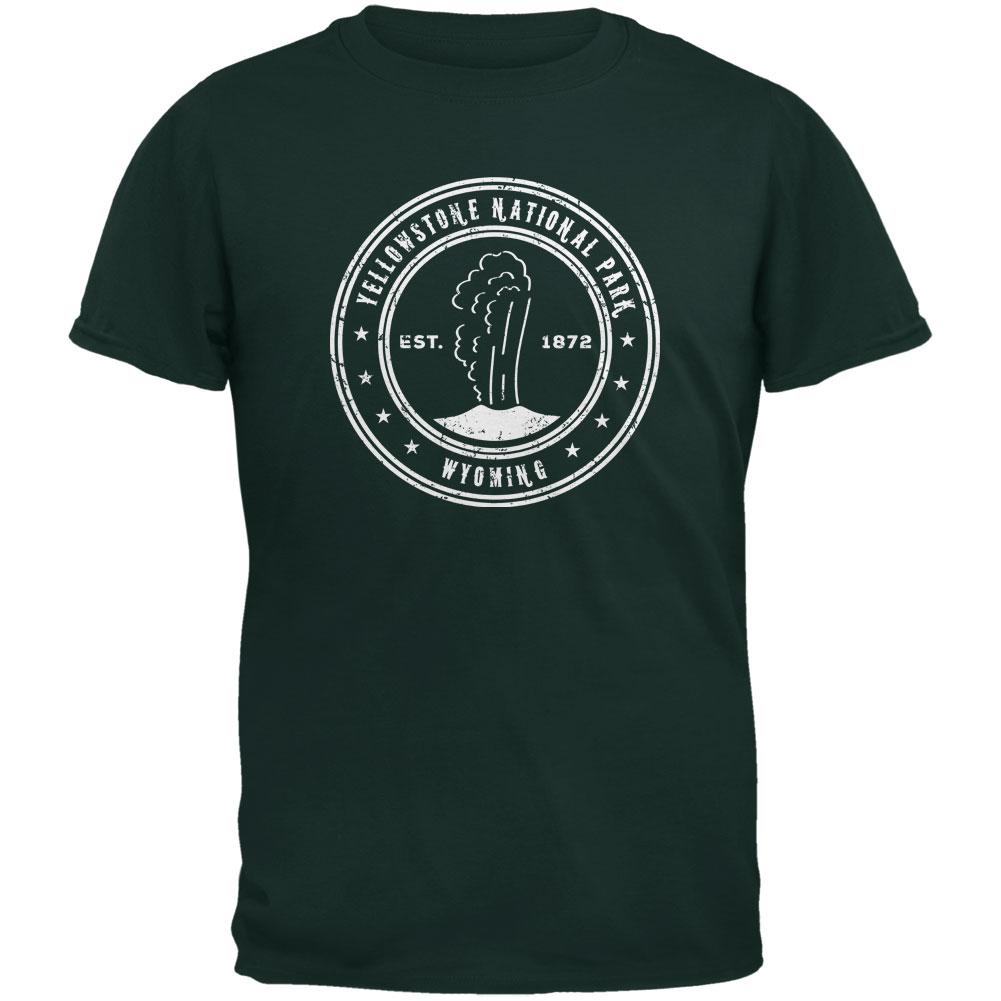 Yellowstone National Park Forest Green Youth T-Shirt Youth T-Shirts Old Glory LG Green