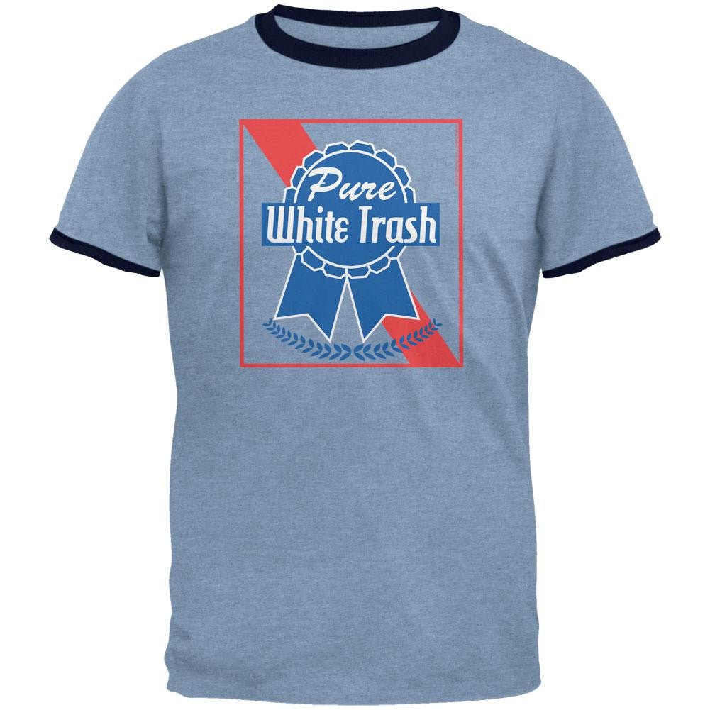 Pure White Trash Heather Blue/Navy Men's Ringer T-Shirt Men's T-Shirts Old Glory