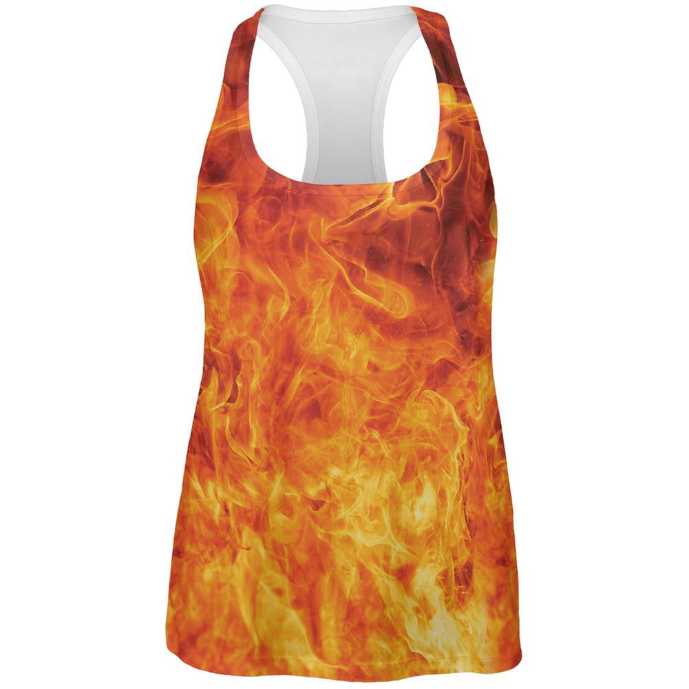 Flames All Over Womens Racerback Tank Top Women's Tank Tops Old Glory 2XL Multi