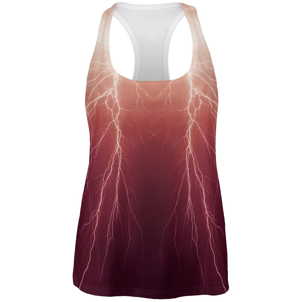 Lightning Bolts All Over Womens Tank Top Women's Tank Tops Old Glory 2XL White