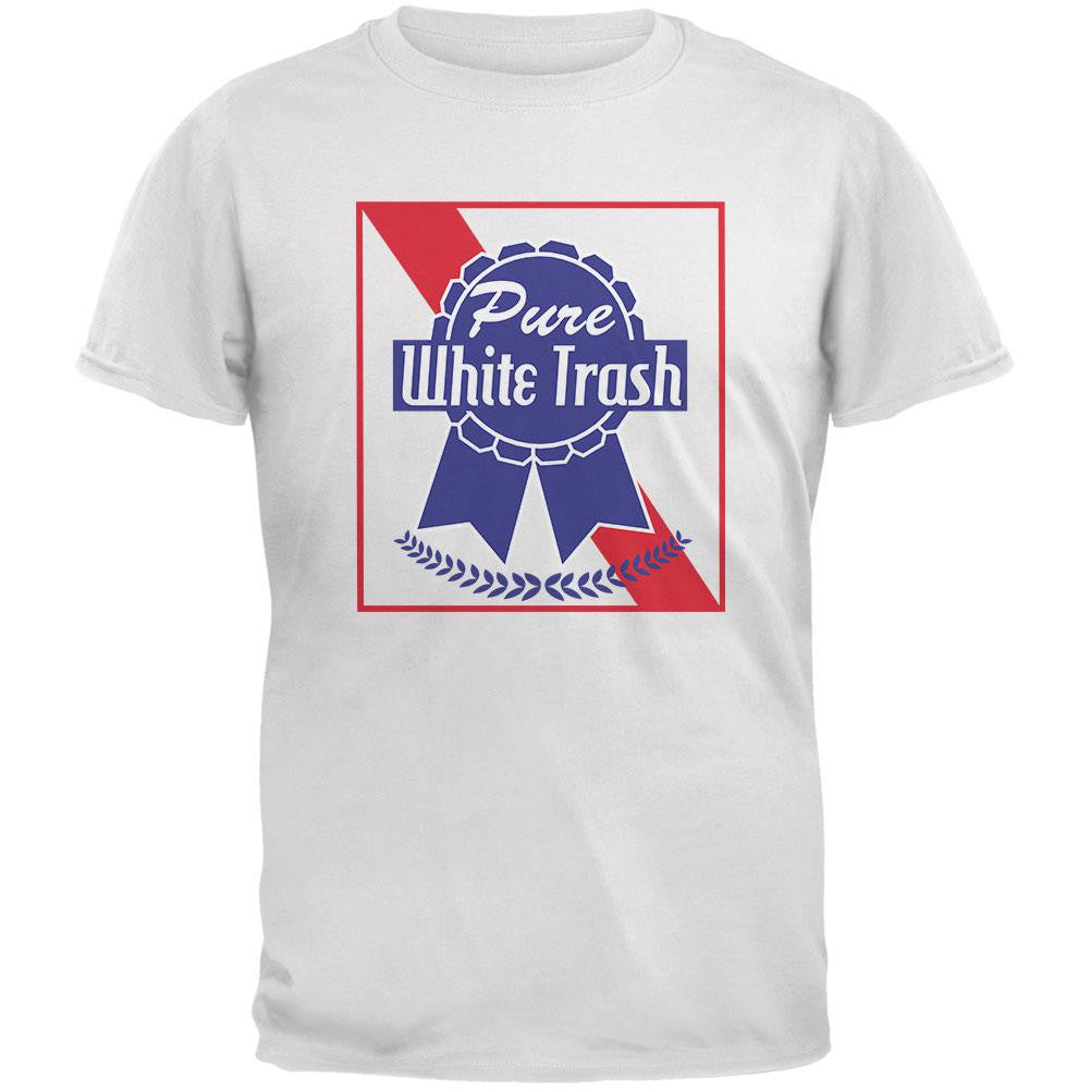 Pure White Trash White Adult T-Shirt Men's T-Shirts Old Glory 2XL White