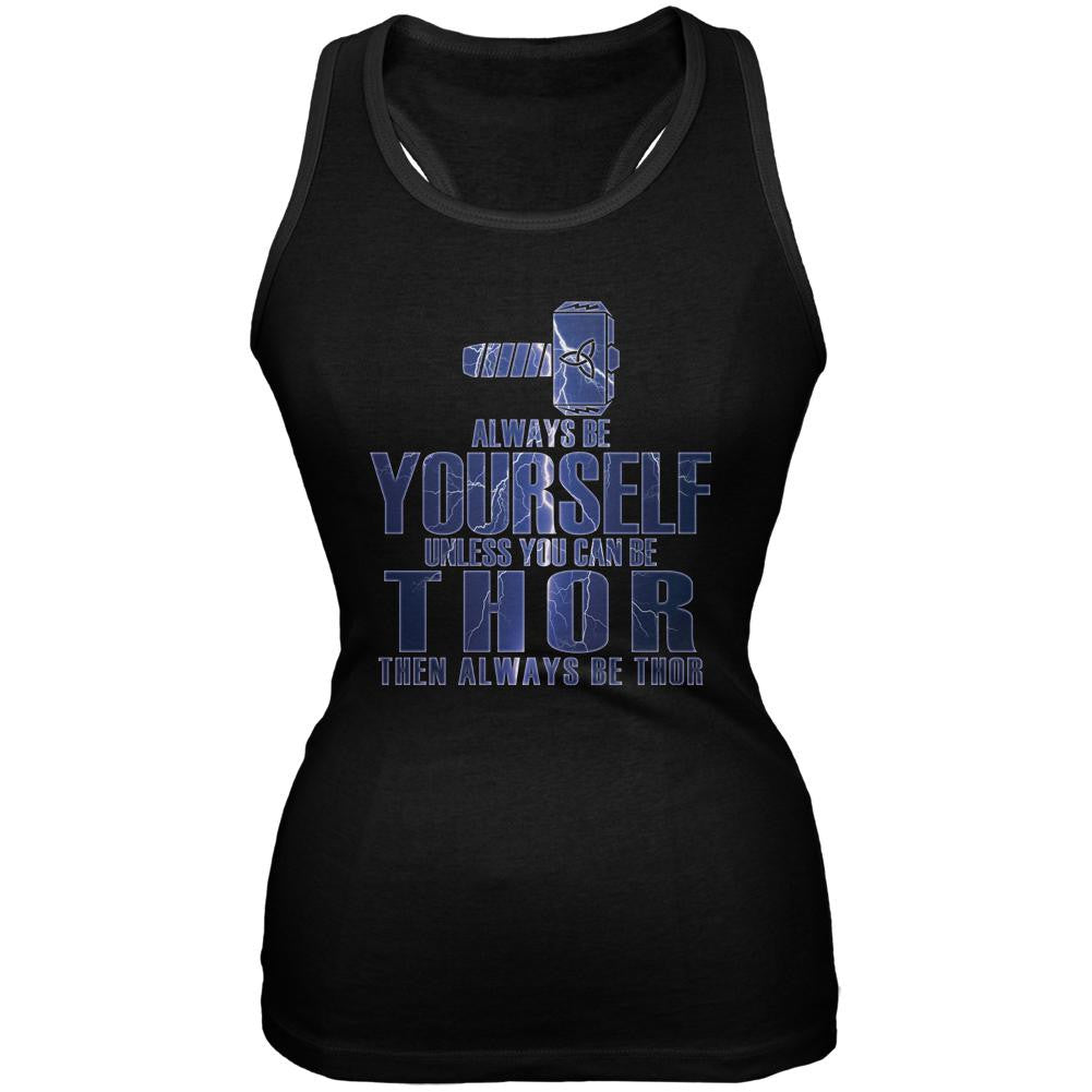 Always Be Yourself Thor Black Juniors Soft Tank Top Juniors Tank Tops Old Glory 2XL Black
