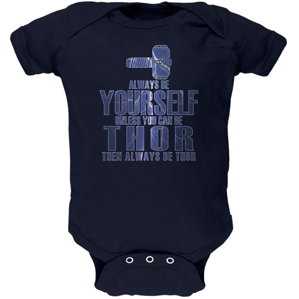 Always Be Yourself Thor Navy Soft Baby One Piece Baby One Piece Old Glory 0-3M Blue