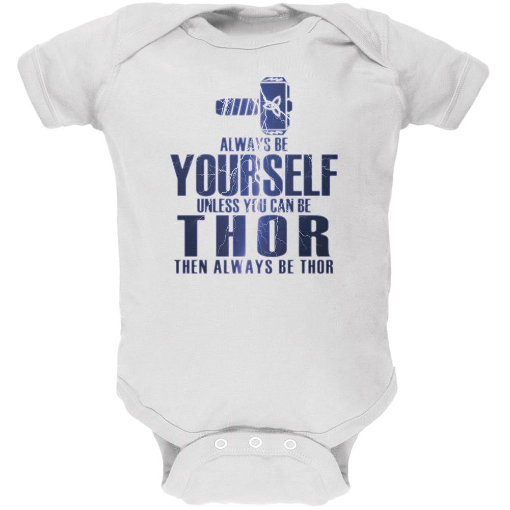 Always Be Yourself Thor White Soft Baby One Piece Baby One Piece Old Glory 0-3M White